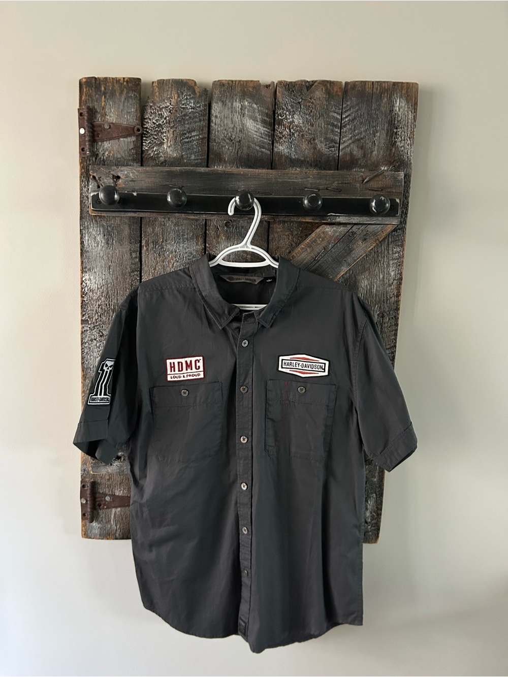 Men's Harley-Davidson Charcoal Grey Short-Sleeve Work Shirt
